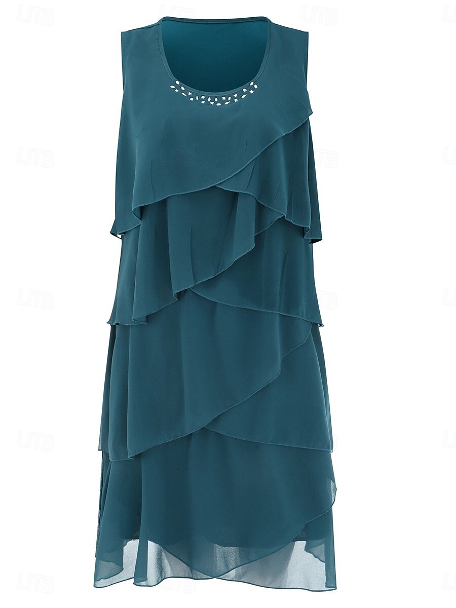 Femme robe longue Robe de Mousseline Elégant mode Vacances du quotidien Ample Plein Sans Manches Col Ras du Cou Rouge bleu marine Vert Kaki Eté Printemps de 2025 ? $35.99 -P3