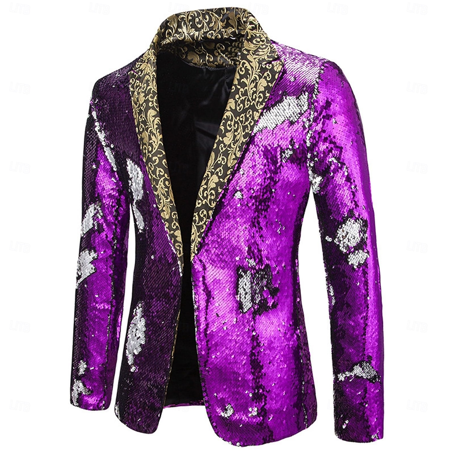 blazer disco 1980s 2 cores brilhante lantejoulas smoking ajuste fino lapela colarinho ternos carnaval traje masculino adulto halloween carnaval festa de casamento clube smoking de 2025 por $57.99 –P14