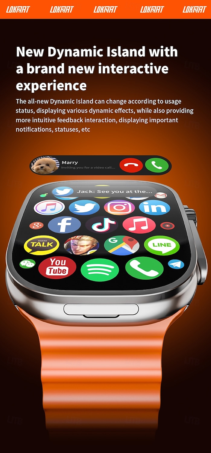 Умные часы LOKMAT XH12C 4G LTE телефон GPS монитор сердечного ритма Bluetooth Android iOS 2.06" 2025 - $113.99 –P12