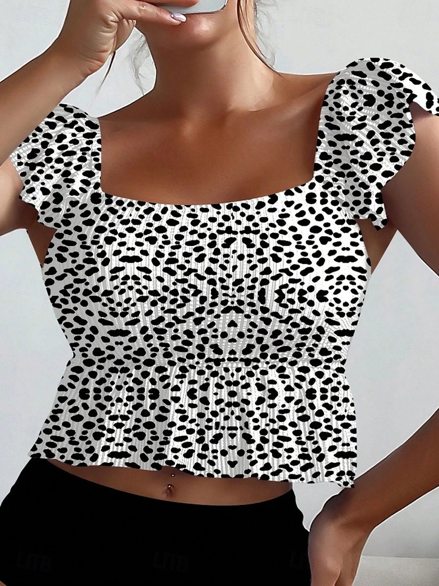 Dame Badetøy Tankini 2 stk Underbukser Badedrakt Drapering Åpen rygg Høy Midje Ferie Strand Klær Polkadotter Dyp utringing Ermeløs Badedrakter 2025 - $21.99 –P4