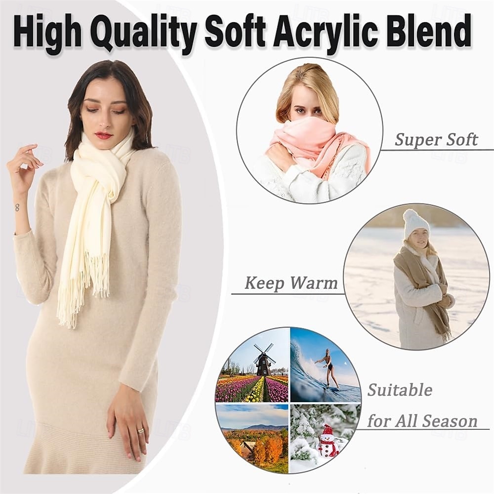 Women's Scarf Pashmina Shawls and Wraps for Evening Dress Wedding Bridesmaid Gift Soft Large Scarves 2025 - $39.99 –P2