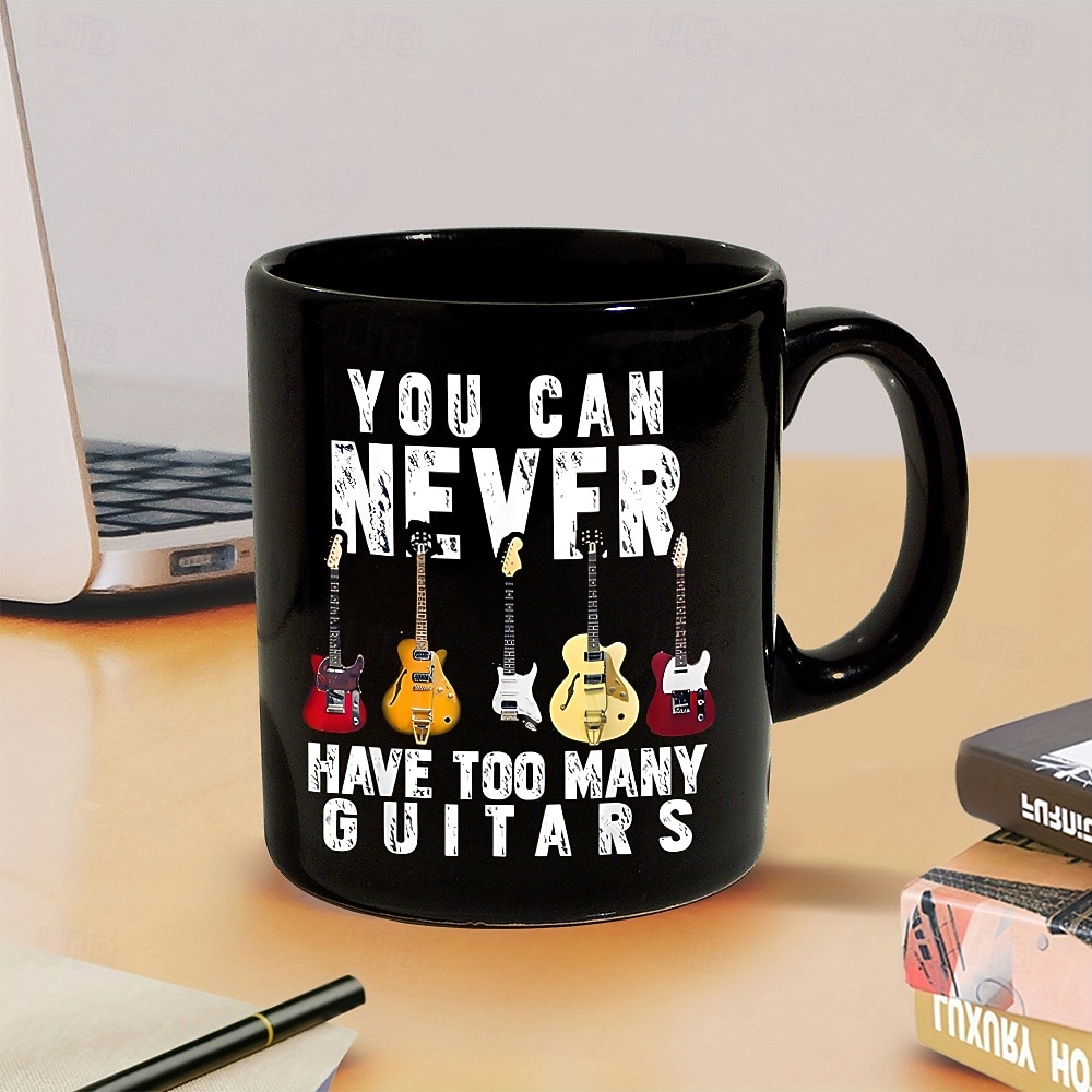 Tasse à café guitare tasse à café rétro vintage en céramique noire avec design graphique 12oz/330ml cadeau parfait pour les amateurs de musique guitaristes et membres de groupes de 2026 ? $16.99 –P4