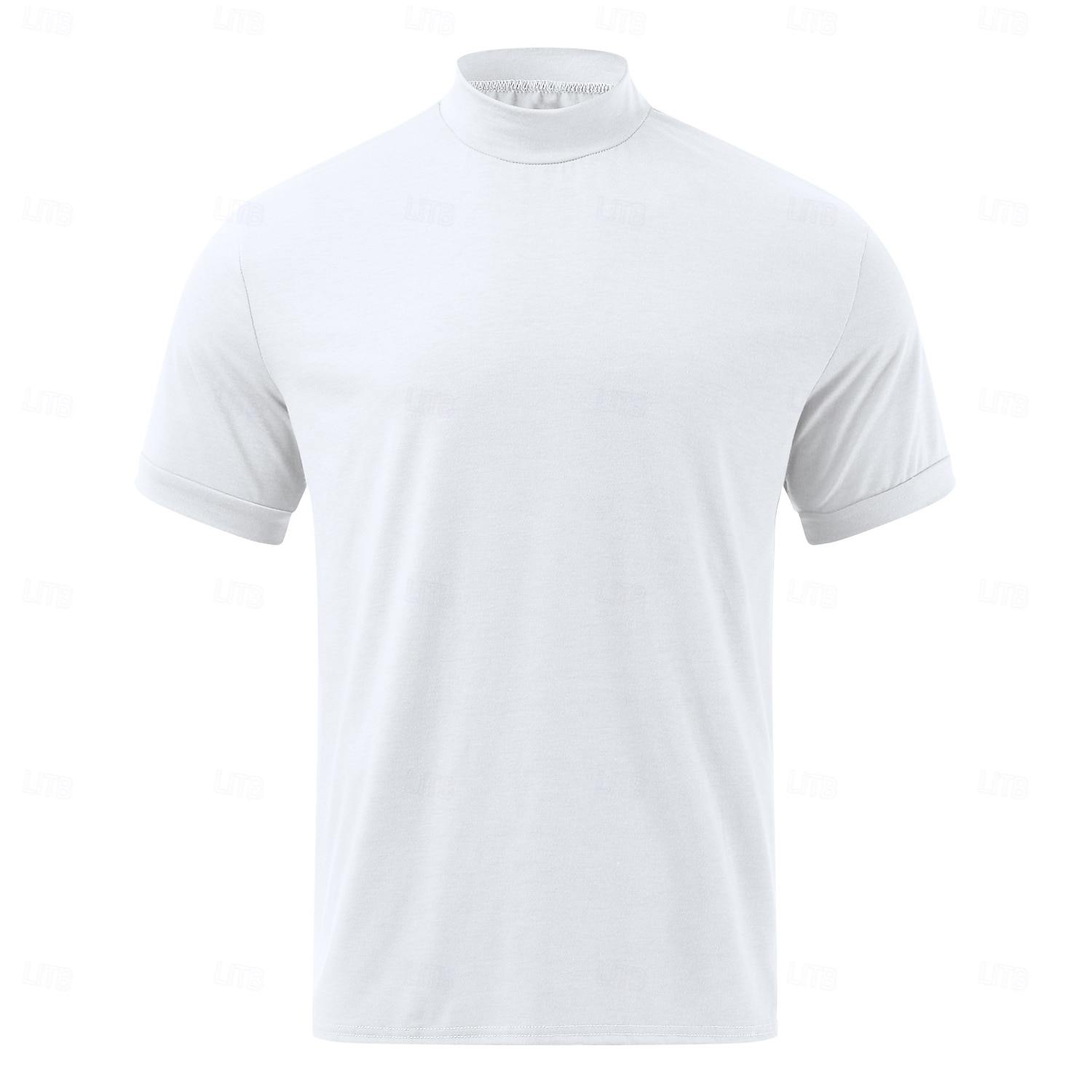 Ανδρικά Μπλουζάκι Μπλουζάκι μπλουζάκι Mock Turtleneck Κοντομάνικο Ζιβάγκο Καλοκαίρι Άνοιξη Συμπαγές Χρώμα Κλασσικό Μαύρο Λευκό Πράσινο Κορυφαίο μπλουζάκι για άνδρες 2025 - GBP £12 –P6