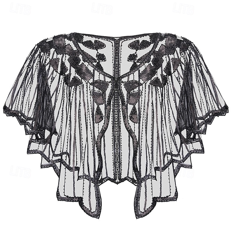 SWEETV Women's 1920s Shawl Wraps,Sequin Beaded Flapper Evening Shawls for women formal/Party/Wedding/Formal/Harlem night 2025 - $19.49 –P5