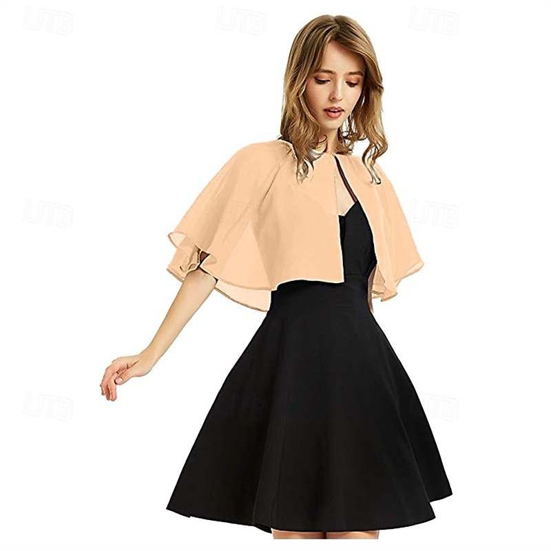 kvinners sjal og omslag til aftenkjole chiffon sjal cape bryllup gjest brudepike capelets skjerf 2025 - $24.99 –P4