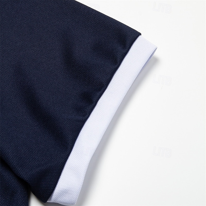 Men's Golf Shirt Pique Polo Shirt Casual Holiday Lapel Short Sleeve Vacation Fashion Plain Classic Summer Spring Regular Fit White Golf Shirt 2026 - $13.49 –P6