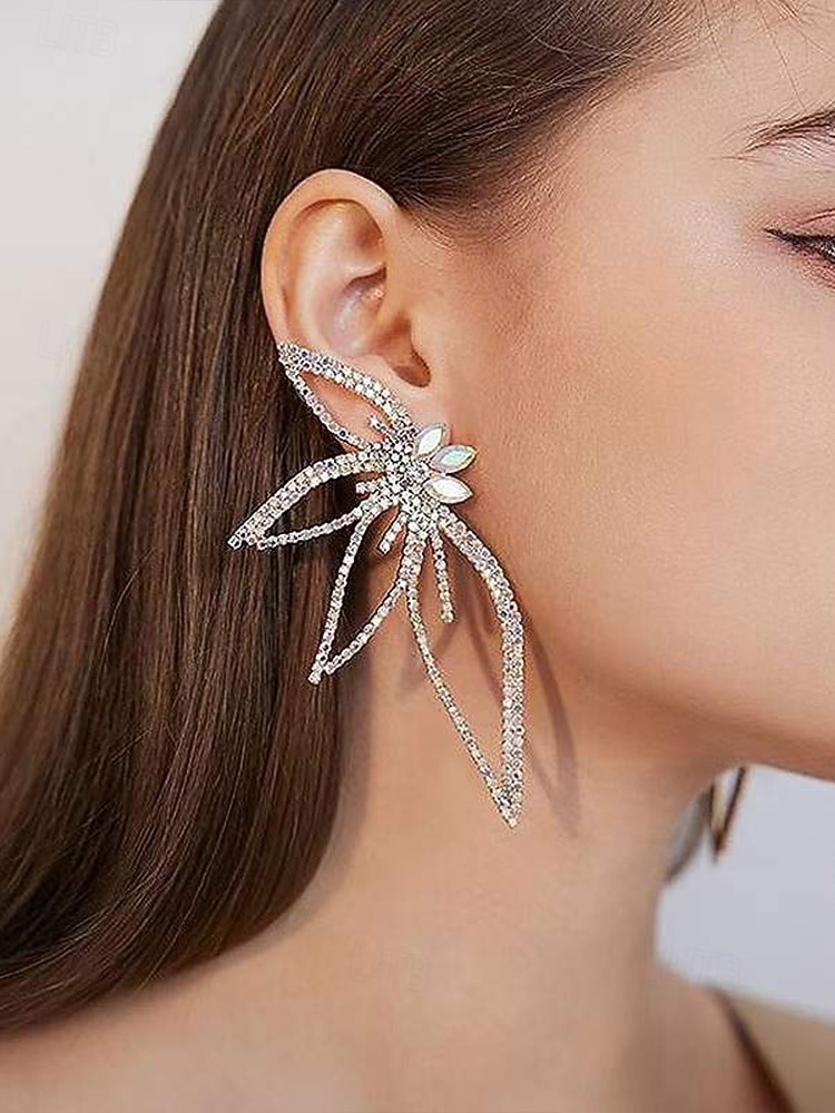 crystal butterfly statement örhängen med strassdetaljer, eleganta dingla örhängen för kvinnor, perfekta för bröllop, fester och formella evenemang 2026 - GBP £7 –P4