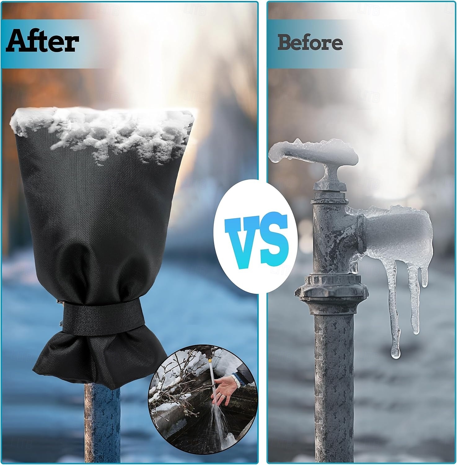 4er-Pack Wasserhahn-Abdeckungen für den Außenbereich im Winter, Wasserhahn-Abdeckung, Frostschutz, isoliertes, frostsicheres, wasserdichtes Material, wiederverwendbare Wasserhahn-Abdeckungssocken für 2025 - $13.99 –P3