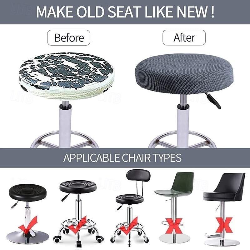 coprisedia elasticizzato cuscino rotondo cuscino morbido coprisedia corto coprisedile copriscarpe elasticizzato per casa ufficio bar ristorante coprisedia da ufficio coprisedia rotondo del 2025 a $12.49 –P2