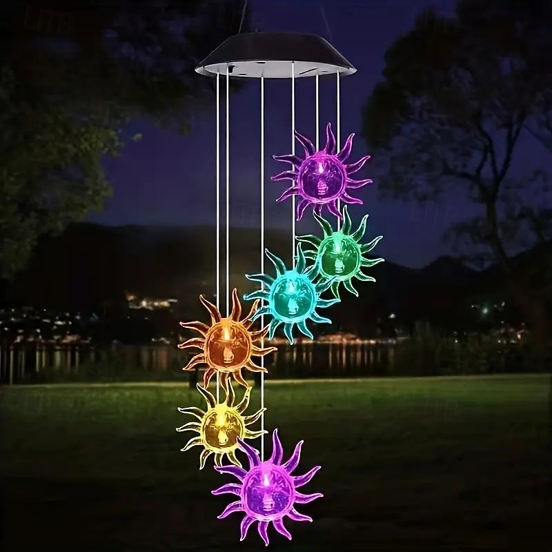 solenergi vindklokker led utendørs strenglys 6led flerfarget engel kolibri ugle sommerfugl form eventyrlys 2026 - $20.99 –P13
