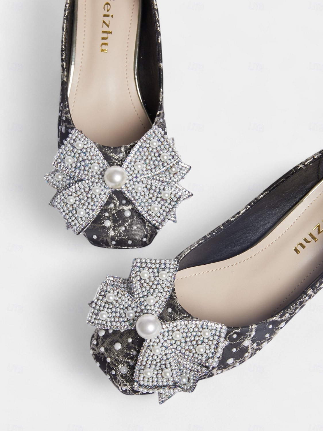 Mother of the Bride Block Heel Dress Pumps, Rhinestone Bow Pearl Accent Wedding Guest Heels for Ceremony & Reception, Black 2026 - $46.99 –P2
