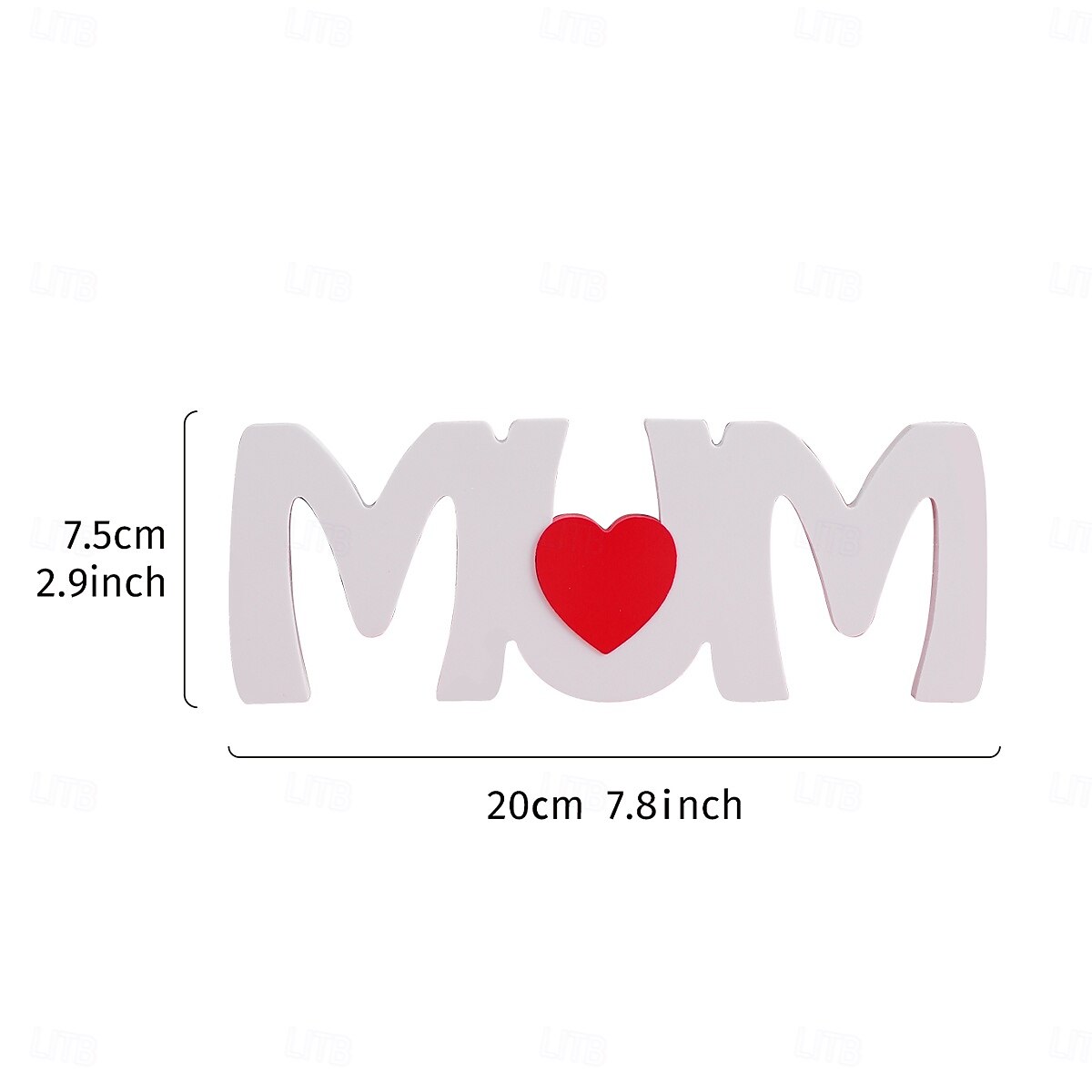 1PC, Mother's Day Red Heart White MUM Letter-shaped Decorative Item, Sherwood Board Material Tabletop Decorative Letter Board, Gifts for Mom, Suitable for Home Decoration, Parties, and Gatherings 2026 - $15.99 –P3