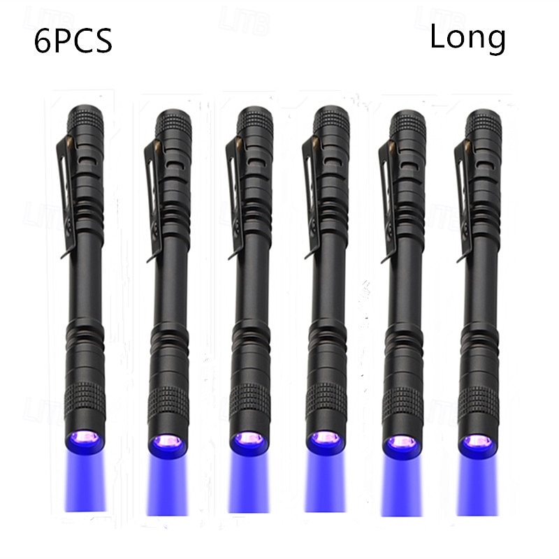 Linterna ultravioleta multifunción de 6 piezas, linternas de luz negra para exteriores a prueba de agua y caminos con función de iluminación, violeta 3,2 V 3 W para patio de camping en piscina 2025 - $35.99 –P4
