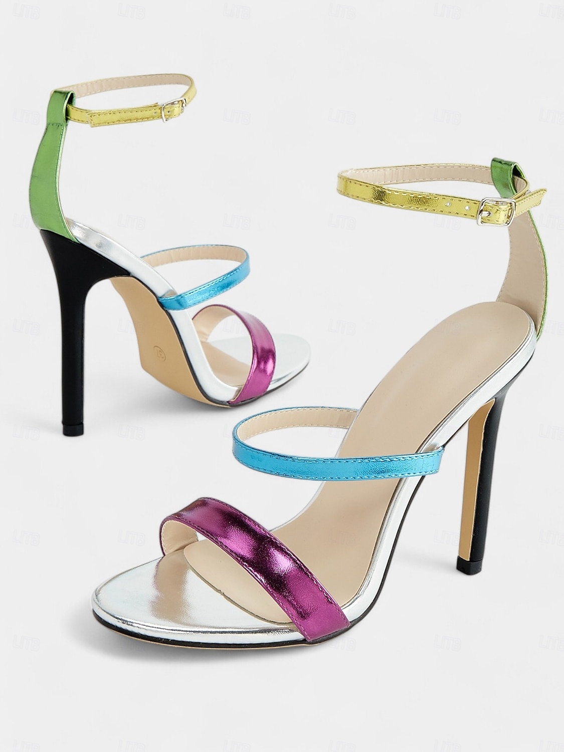 talons aiguilles métalliques multicolores pour femmes – sandales à bout ouvert vibrantes pour les fêtes et les événements spéciaux de 2025 ? $42.99 –P2