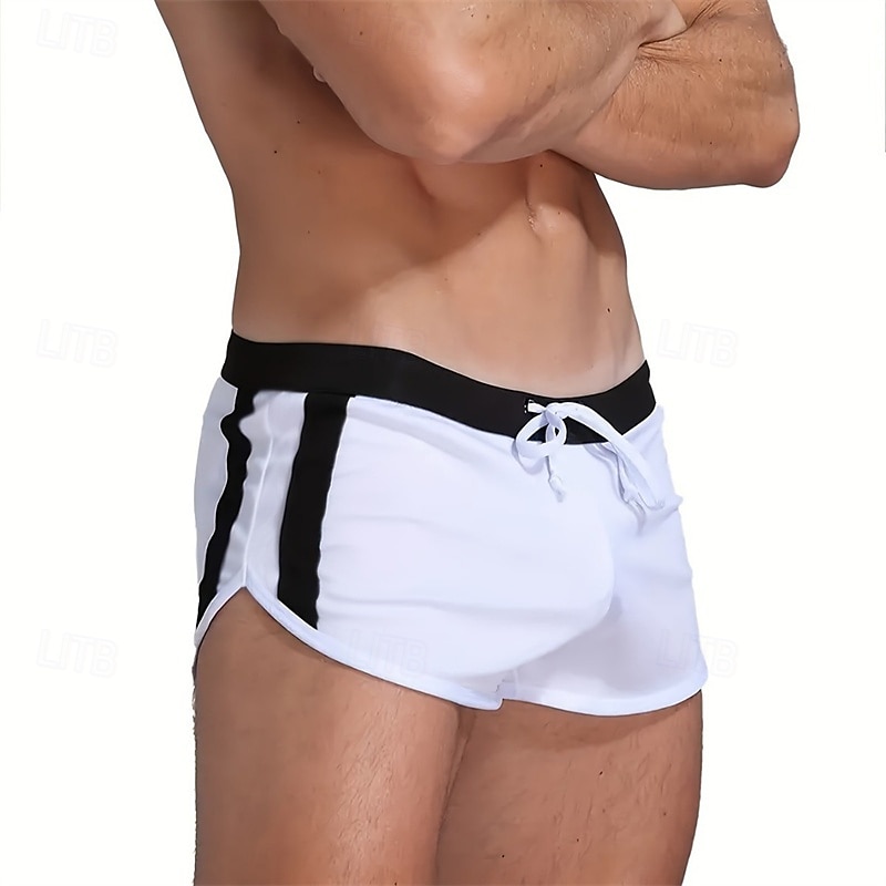 Herr Badshorts Badkläder Underdelar Snörning Simmning Surfing Strand Vattensport Lappverk Sommar Vår 2025 - $11.49 –P4