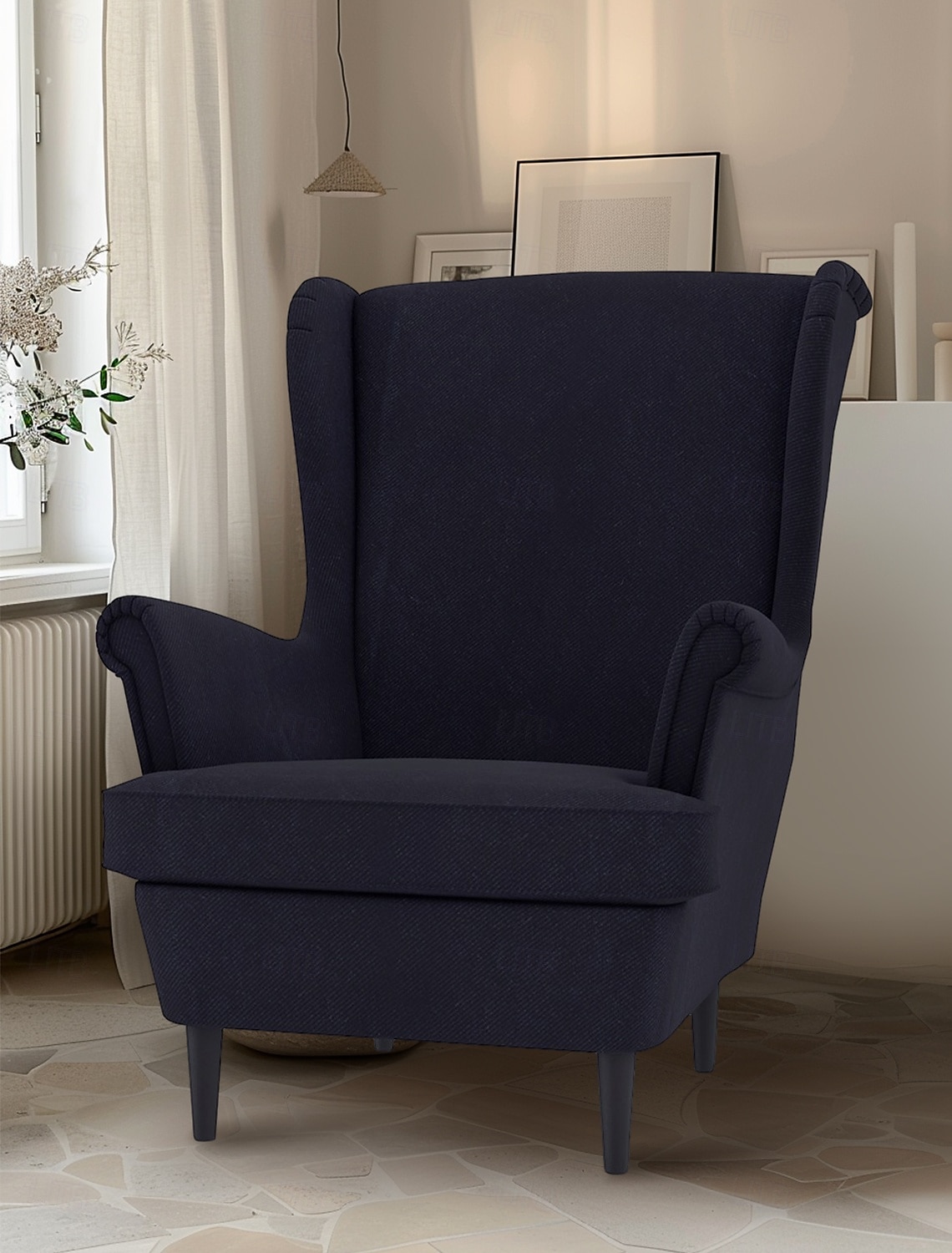 Husă pentru fotoliu cu spătar înalt 100% bumbac culoare solidă cu captușeală 2025 - $82.99 –P6