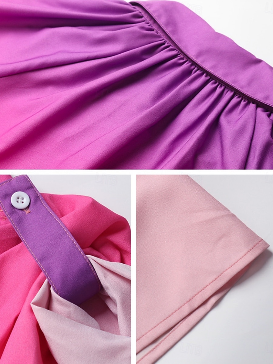 Жен. Платье средней длины Платье-рубашка Повседневное платье Стиль На каждый день Отпуск Повседневные Стандартный Омбре Длинный рукав Рубашечный воротник Розовый Лето 2025 - $41.99 –P3