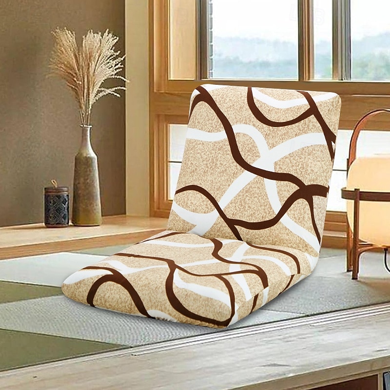 stretch foldegulv gaming stoltrekk uten stol, trykt justerbar gulv stol slipcover gulv lazy stoltrekk meditasjon lounge stol beskytter trekk 2025 - $9.49 –P19