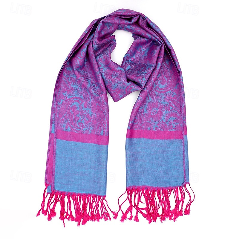 Écharpe châle pashmina en cachemire soyeux Vimate - Écharpe pashmina jacquard double face douce pour femme pour robe de soirée châle de voyage de 2025 ? $26.99 –P5