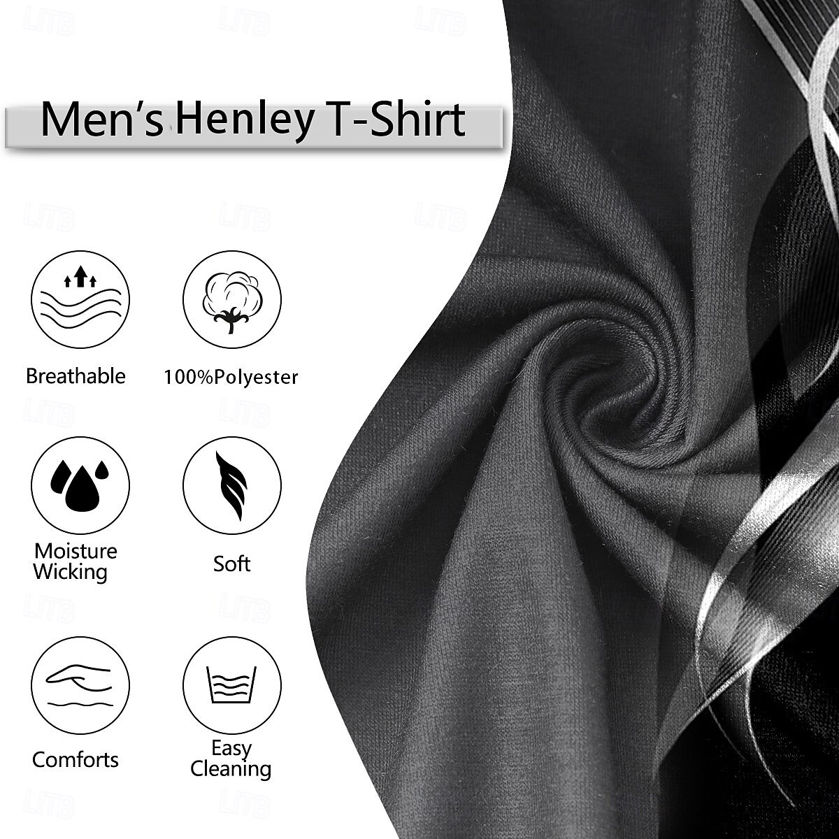 Herre Grafisk Geometrisk mønster Henly-skjorte Langermet Mote søt stil Daglig Avslappet Ferie Ut på byen Vår & Vinter Svart Henley Henley T-skjorte 2025 - $23.99 –P3