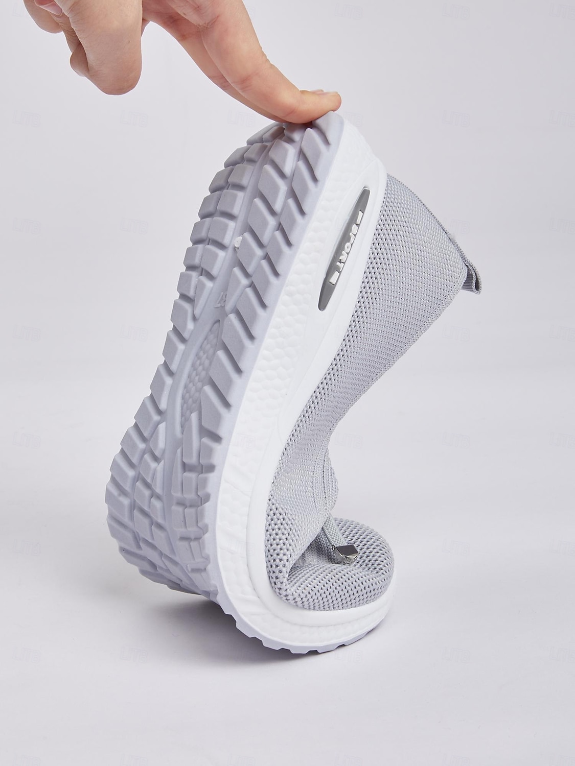 adidași de damă gri din tricot cu talpă cu pernă de aer – pantofi ușori și respirabili pentru mers, călătorii și ținute casual 2025 - $19.99 –P4