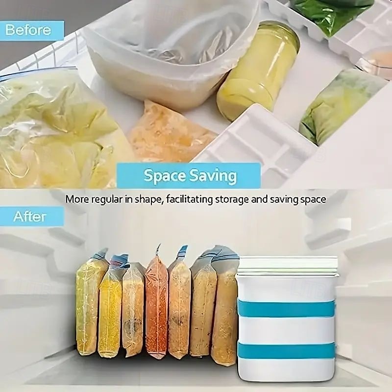 2025年 冷凍食品ブロックメーカー1個、冷凍食品ブロックメーカー、残り物やスープを冷凍するための食事準備バッグ容器、スープ冷凍モールド、スープ、ソース、スープ、シチュー、スムージー用の冷凍トレイ、レストランキ  コレクション – $13.99 –P2