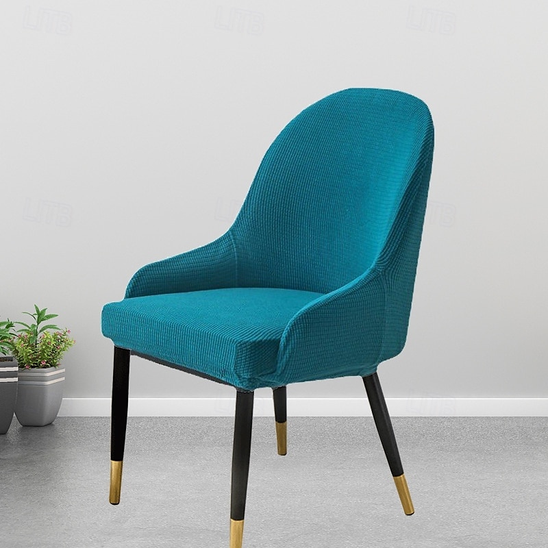 Funda de silla de comedor suave, funda de sillón con reposabrazos extraíble, resistente a la suciedad, con respaldo curvo, funda de silla de maquillaje o de ocio para revestir la habitación, el bar, 2025 - $13.99 –P9