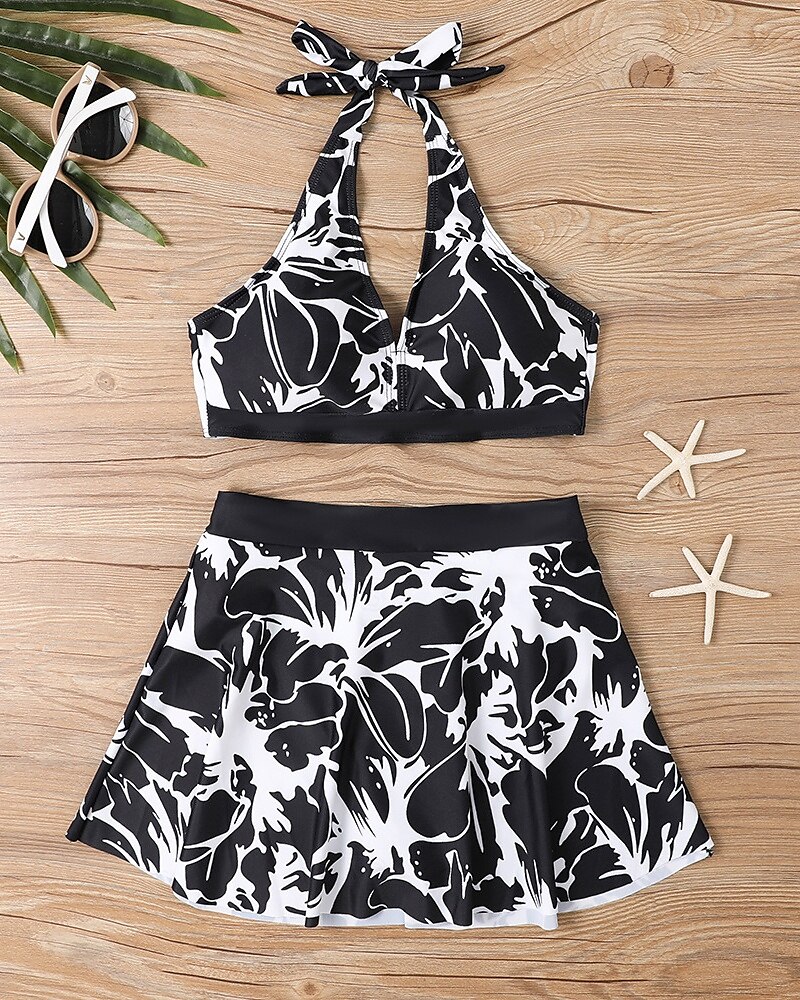 Femme Tankini Maillot De Bain Deux Pièces Dos Nu Maillots de Bain Floral Maillots de Bain Noir Jaune Respirable Séchage rapide Poids Léger Sans Manches - Natation Surf Plage Eté Printemps de 2025 ? $26.99 –P5