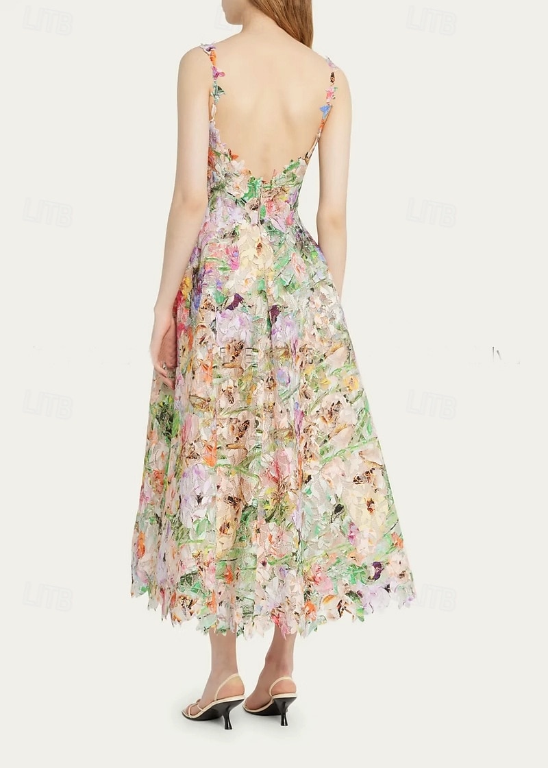 Abiti da cocktail A-Line Abito elegante Cerimonia Abbigliamento per feste Lunghezza tè Maniche corte Collo scallop con ricamo Abiti Abito da corsa del 2025 a $111.99 –P3