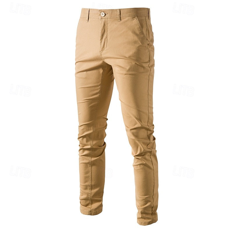 Per uomo Chinos Bottoni Tasca Tinta unica Traspirante Indossabile Lunghezza intera All'aperto Casuale Quotidiano Elegante Semplice Nero Giallo Micro-elastico del 2025 a $34.99 –P2