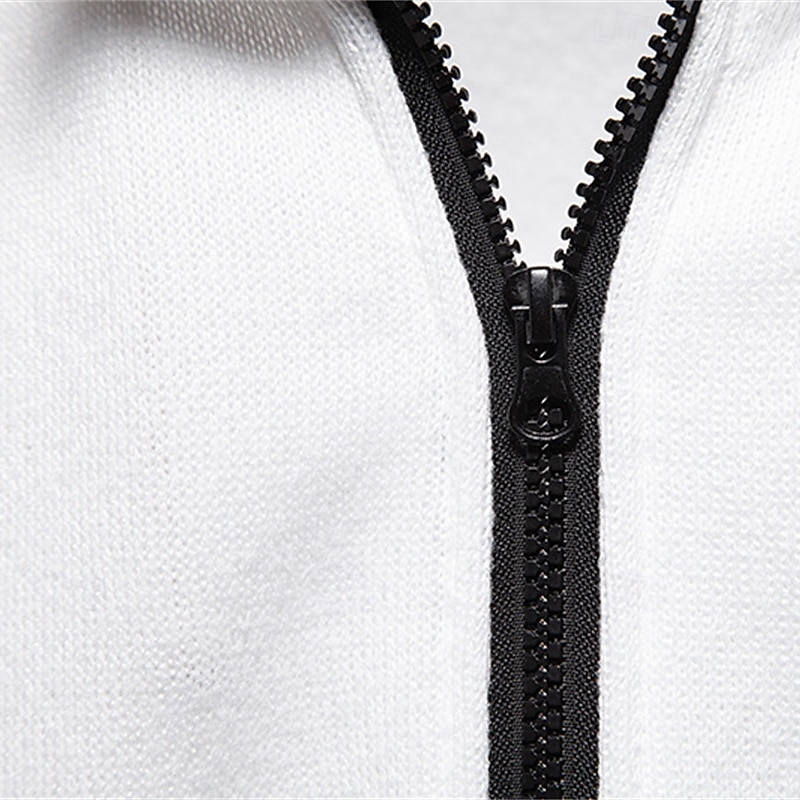 Men's Lightweight Jacket Summer Jacket Casual Jacket Vacation Daily Warm Pocket Fall & Winter Plain Fashion Classic Stand Collar Regular Black White Light Grey Dark Gray Jacket 2025 - $31.99 –P7
