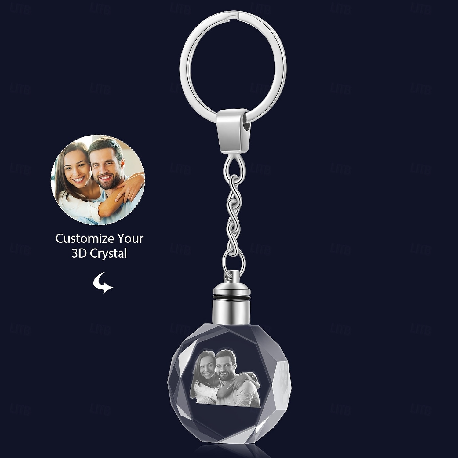 Personalizovaný 3D krystalový klíčenka s fotografií nejlepší dárek pro maminku - Laserem vyrytý obrázkový krystalový klíč ideální na svatby památky nebo dárky k výročí 2025 - $18.49 –P3