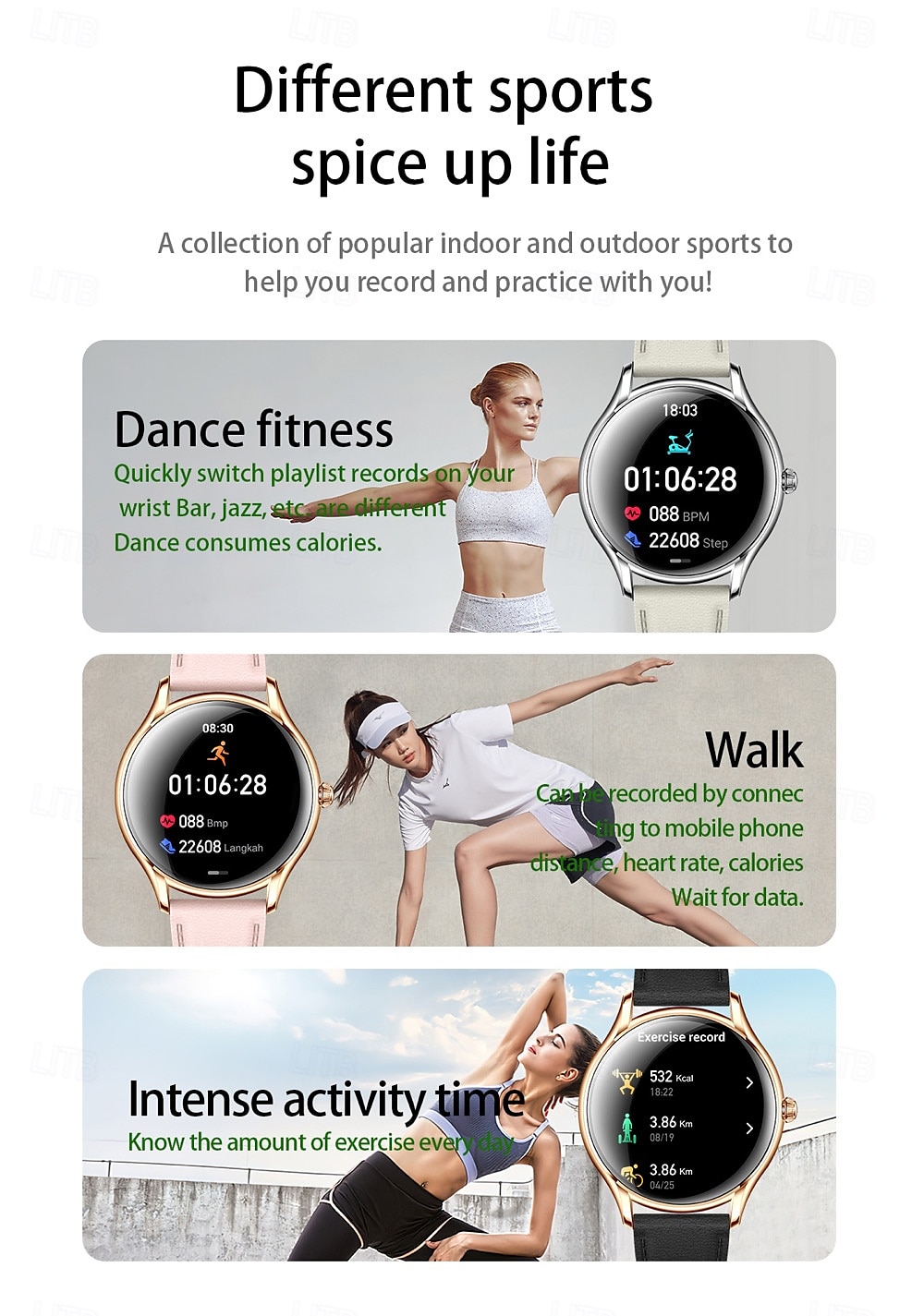 696 QS36 Reloj inteligente 1.43 pulgada Smartwatch Reloj elegante Bluetooth ECG + PPG Podómetro Recordatorio de Llamadas Compatible con Android iOS Mujer Hombre Impermeable Control de Medios 2025 - $55.99 –P11
