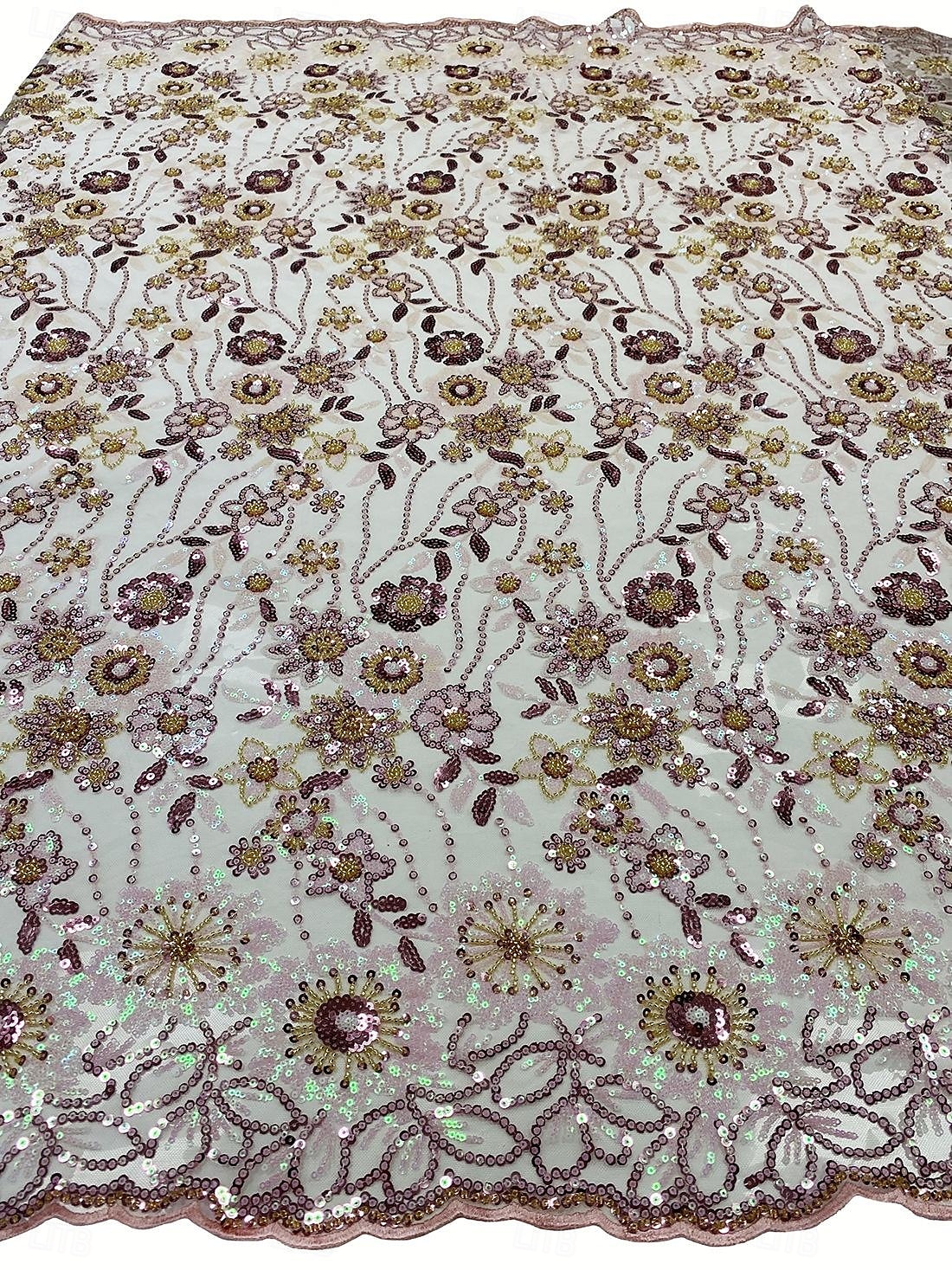 Robe cocktail en satin rose floral ligne A brodée robe élégante invitée de mariage longueur cheville manches courtes épaule dénudée ornée de sequins avec robes pailletées de 2025 ? $199.99 –P3
