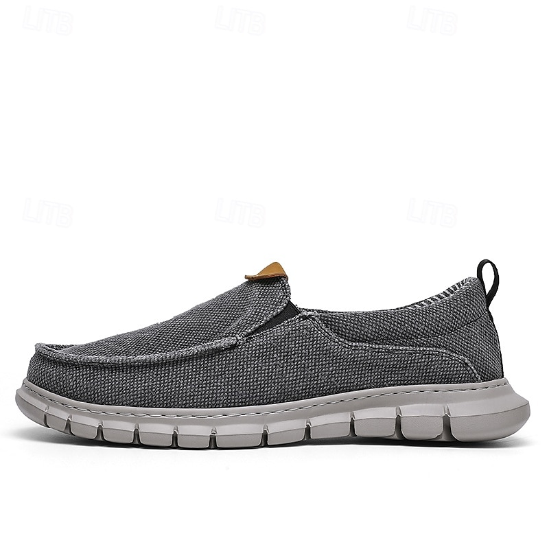 scarpe casual slip-on da uomo – comode scarpe da ginnastica in tela beige con suola flessibile per l'uso quotidiano del 2025 a $42.99 –P1