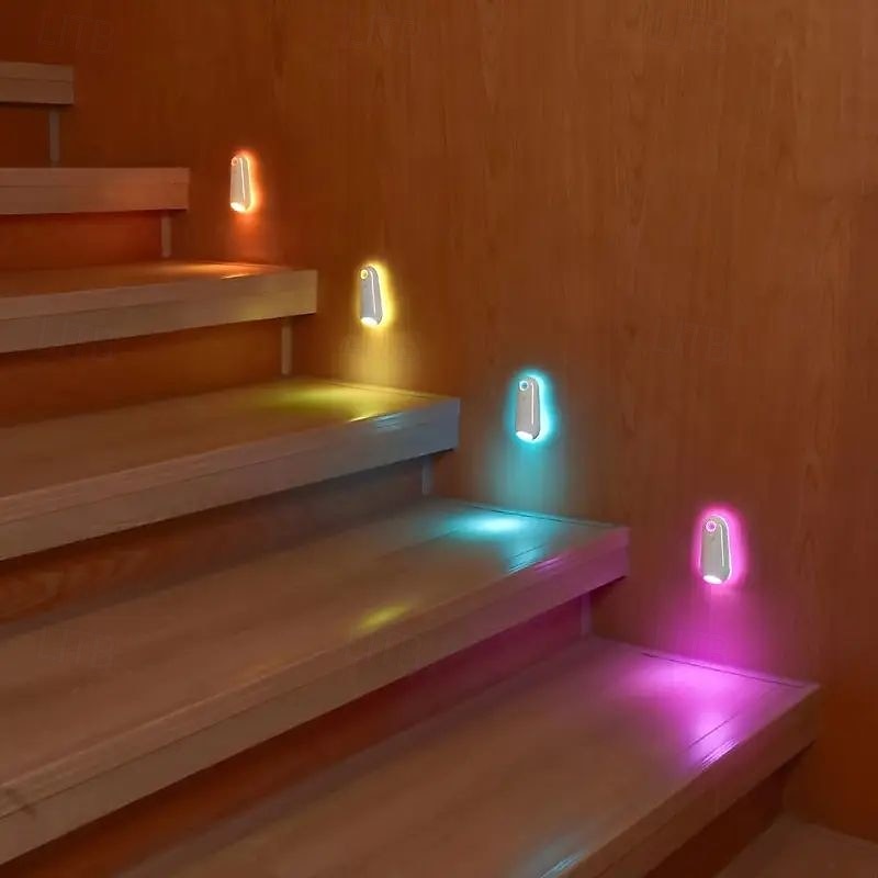 led smart bevegelsessensor nattlys 8 farger usb oppladbart toalettsetelys for hjemme soverom gang wc belysning dekorasjon 1/2 stk 2025 - $19.49 –P3