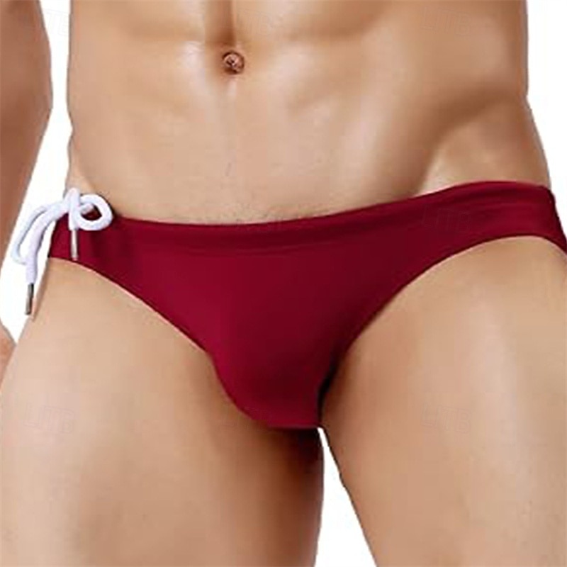 Férfi Úszónadrágok Fürdőnadrág Egyszínű Zsinór Gyors szárítás Kényelmes Légáteresztő Fürdőruha Alsók Szörfözés Tengerpart Vízi sportok Nyár 2026 - $11.49 –P5