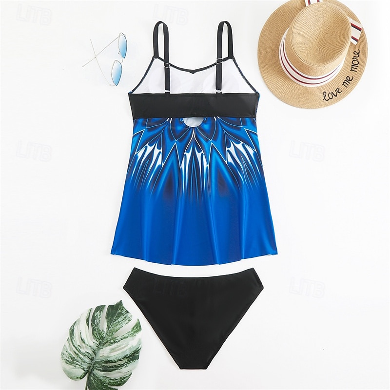 Dames Tankini Tweedelig zwempak V-hals Racerback Zwemkleding Zwemkleding Oranje Groen Ademend Sneldrogend Lichtgewicht Mouwloos - Zwemmen Surfen Strand Zomer Lente Grote maten 2025 - $25.99 –P6