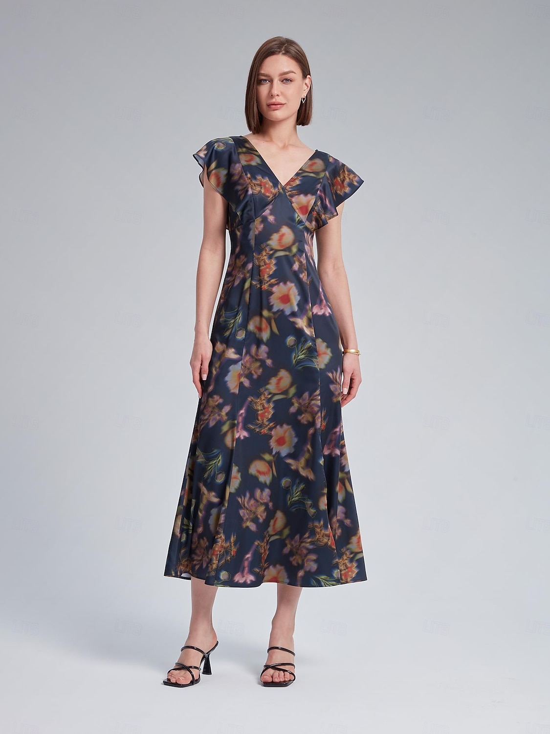Flutter Sleeve Fitted Midi Dress 2025 - $71.99 –P8