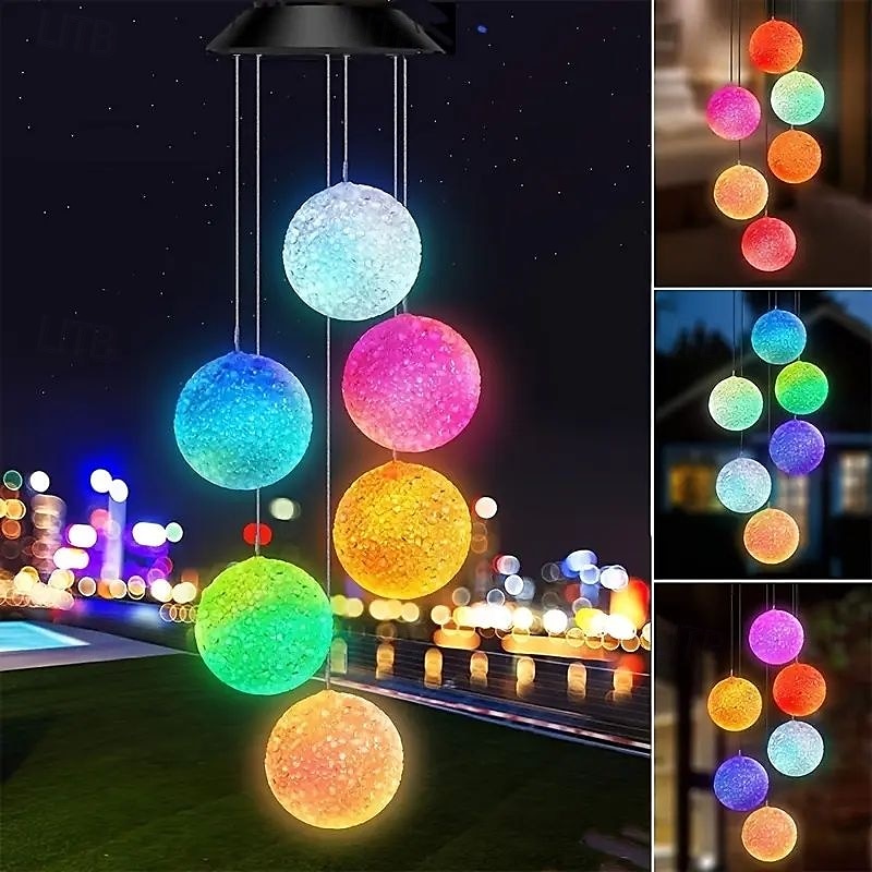 solenergi vindklokker led utendørs strenglys 6led flerfarget engel kolibri ugle sommerfugl form eventyrlys 2026 - $20.99 –P8