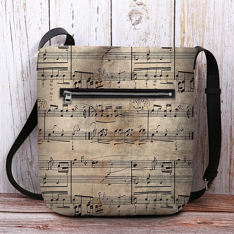 vintage kukkakuvioinen nuottiolkalaukku naisille – taiteellinen ruusukuvioinen crossbody-laukku, täydellinen rentoihin retkiin, ostoksille ja jokapäiväiseen käyttöön 2025 - $24.99 –P5