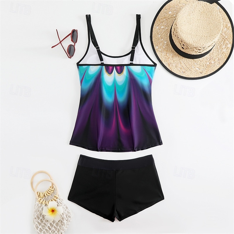 Femme Tankini Maillot De Bain Deux Pièces Maillots de Bain Maillots de Bain Jaune Bleu Respirable Séchage rapide Poids Léger Sans Manches - Natation Surf Plage Eté Printemps Grande Taille de 2025 ? $26.99 –P15