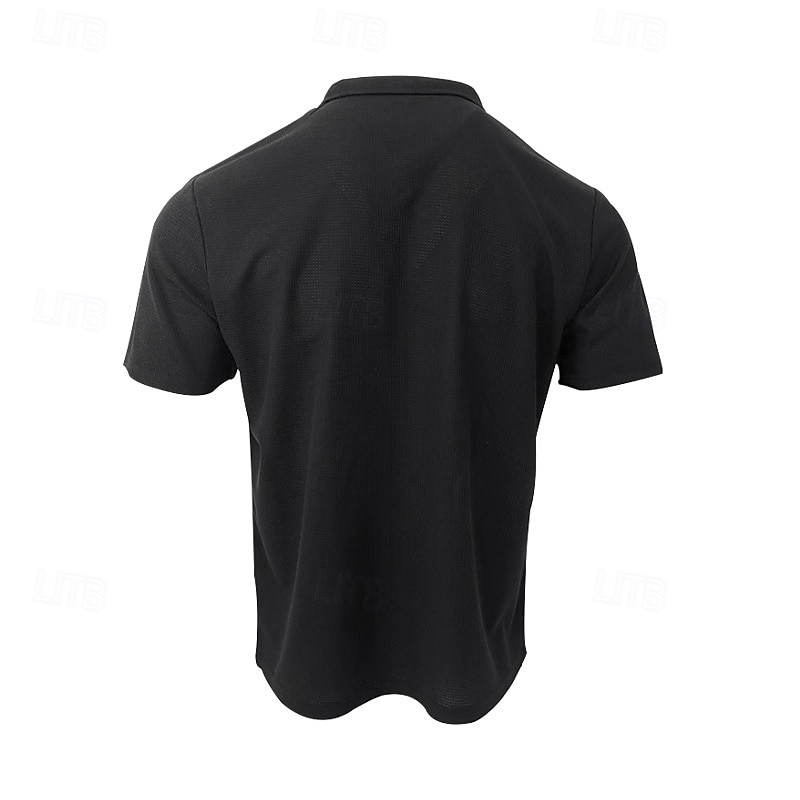 Herren Golfhemd Poloshirt aus Waffelstrick Geschäft Aktiv Klassisch Kurzarm Modisch Modern Feste Farbe Knopf Sommer Frühling Regular Fit Schwarz Weiß Blau Khaki Grau Golfhemd 2025 - $16.49 –P7