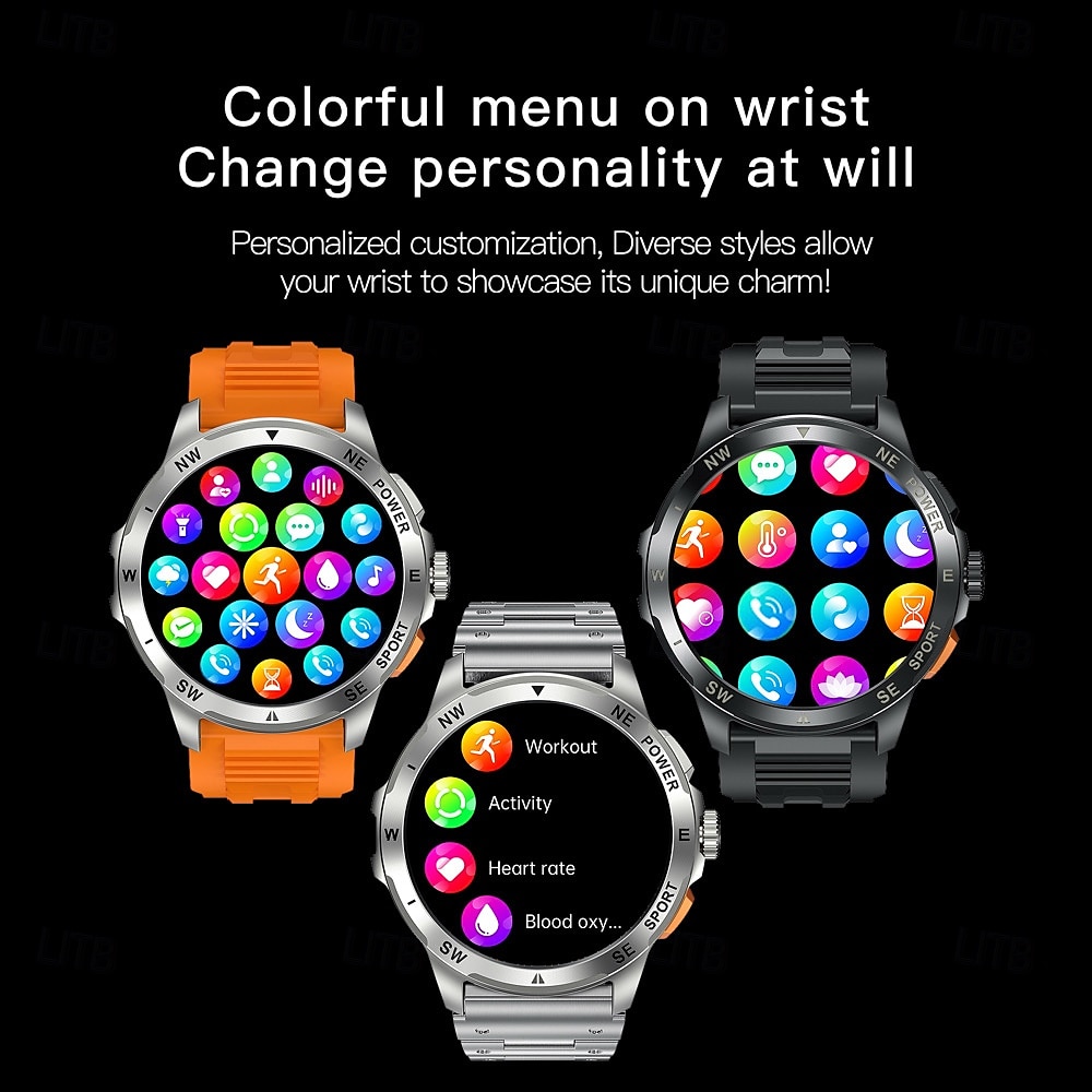 696 AK77 Smart Watch 1.43 inch Smart Band Fitness Bracelet Bluetooth Pedometer Call Reminder Sleep Tracker Compatible with Android iOS Women Men Hands-Free Calls Message Reminder Camera Control IP 67 2025 - $57.99 –P13