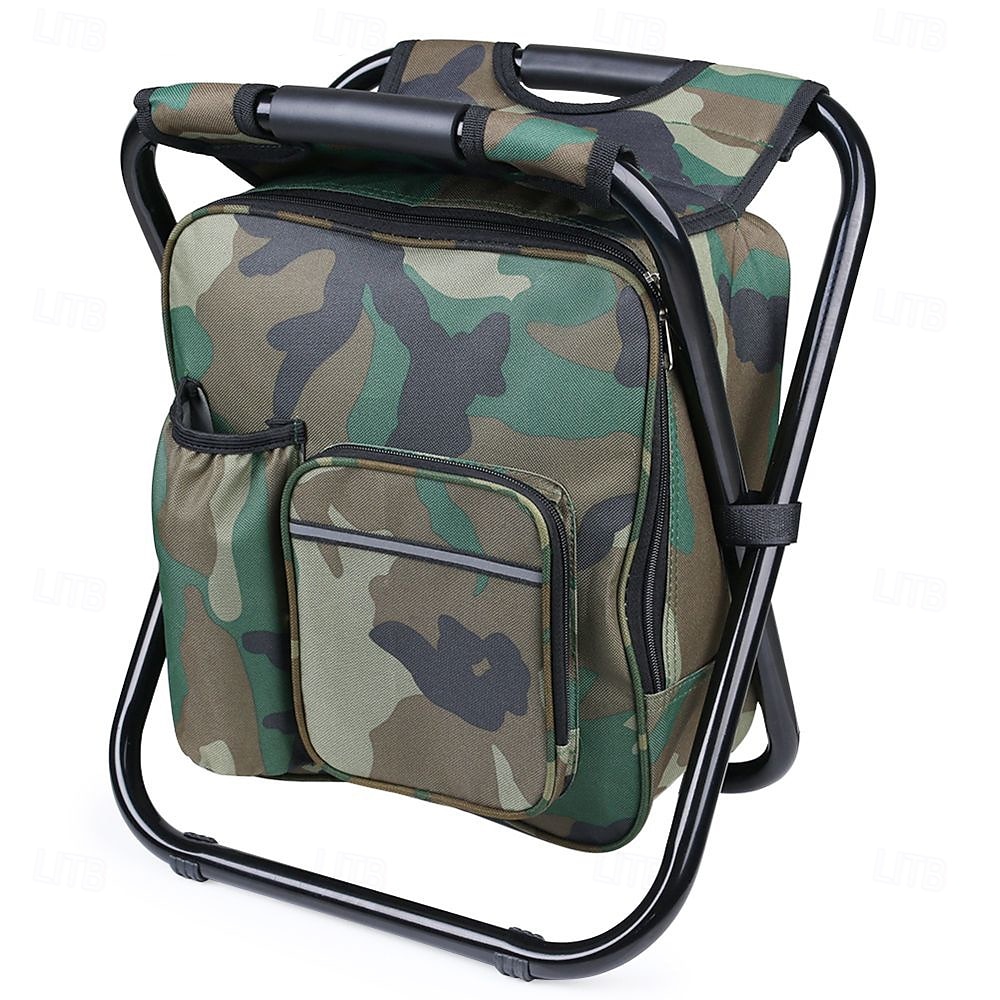 Outdoor Multi-functional Collapsible Stool Camping Folding Stool Portable Insulated Cooler Bag Stool Folding Chair with Backpack for Camping Beach Fishing 2025 - $30.99 –P1