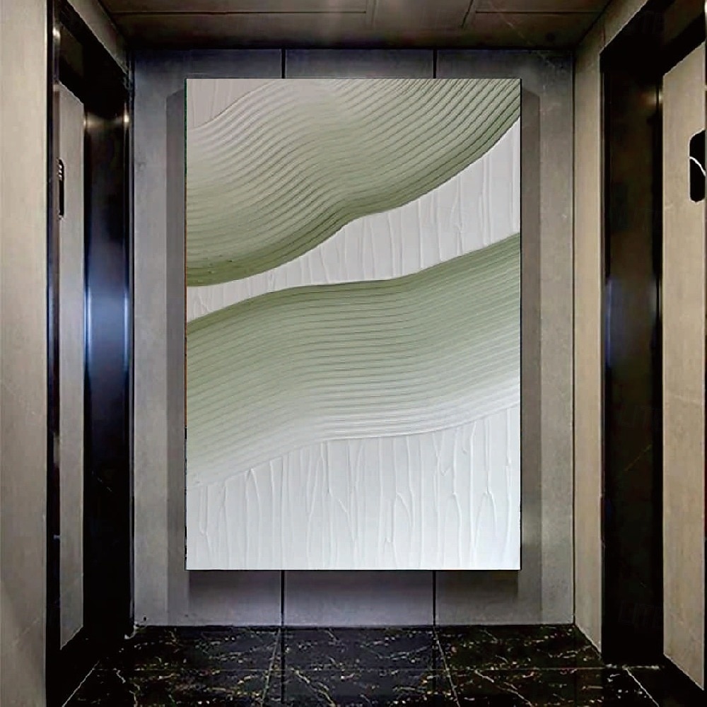 handgemachtes Ölgemälde Wandkunst 2er Set grün weiß abstraktes Gemälde auf Leinwand ein Paar beige Struktur Wandkunst neutral abstrakte Wandkunst Wanddekoration 2025 - $108.99 –P6