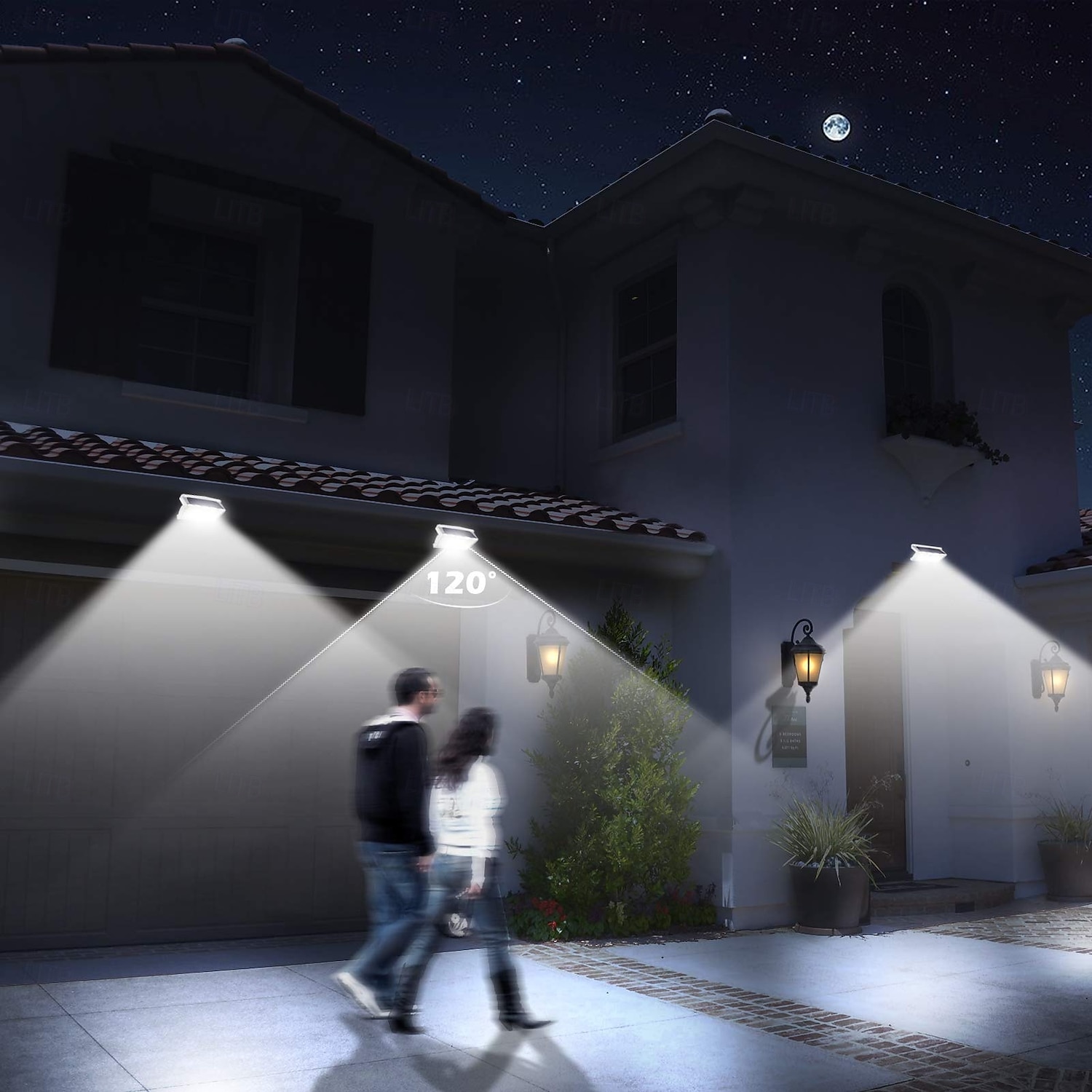Outdoor Solar Waterproof Wall Lamp with Motion Sensor - 33/73 LED Beads IP65 Waterproof 270° Wide-Angle for Porch, Courtyard, Balcony and Garage Lighting 1pc 2025 - $15.99 –P4