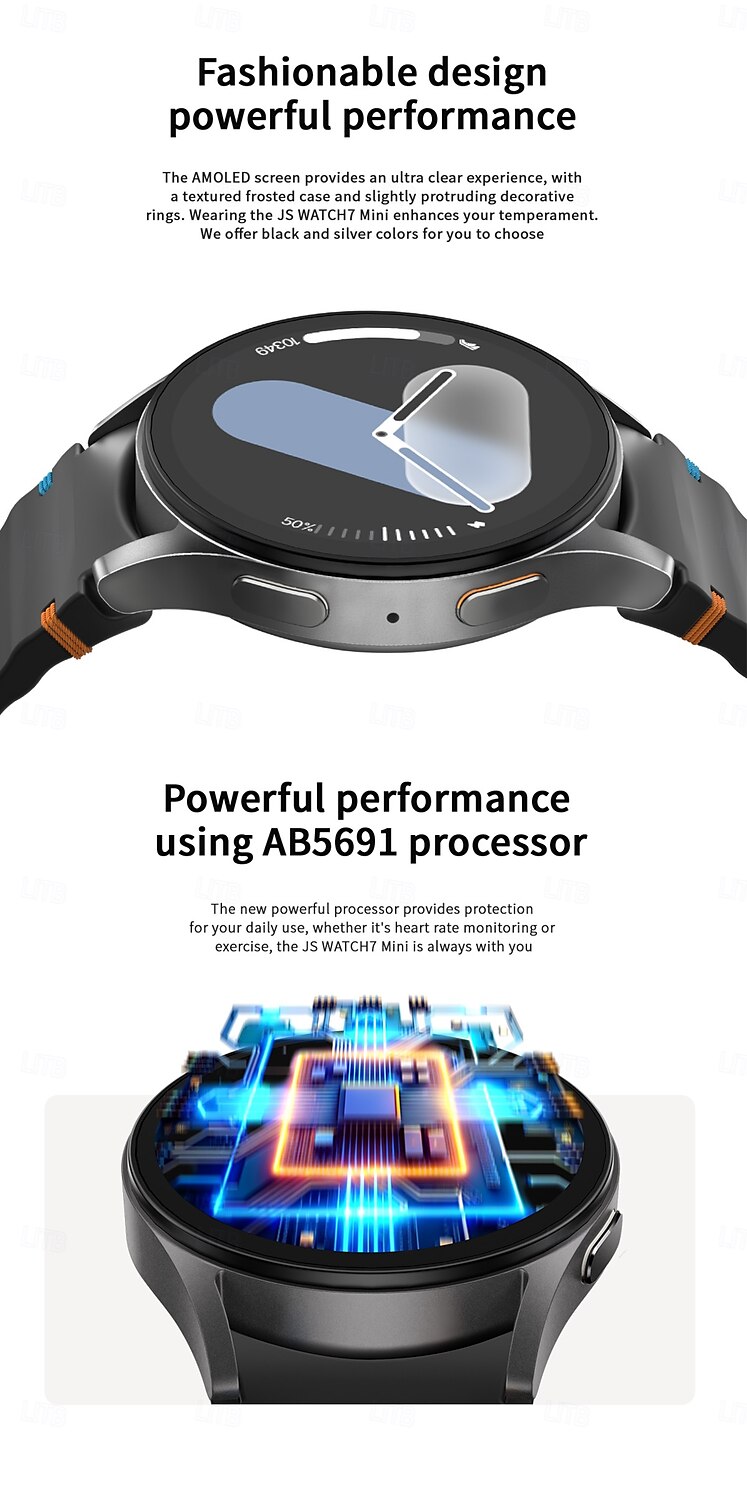 696 JSWatch7mini Orologio intelligente 1.3 pollice Intelligente Guarda Bluetooth ECG + PPG Pedometro Avviso di chiamata Compatibile con Android iOS Da donna Da uomo Impermeabile Controllo media del 2025 a $59.99 –P2