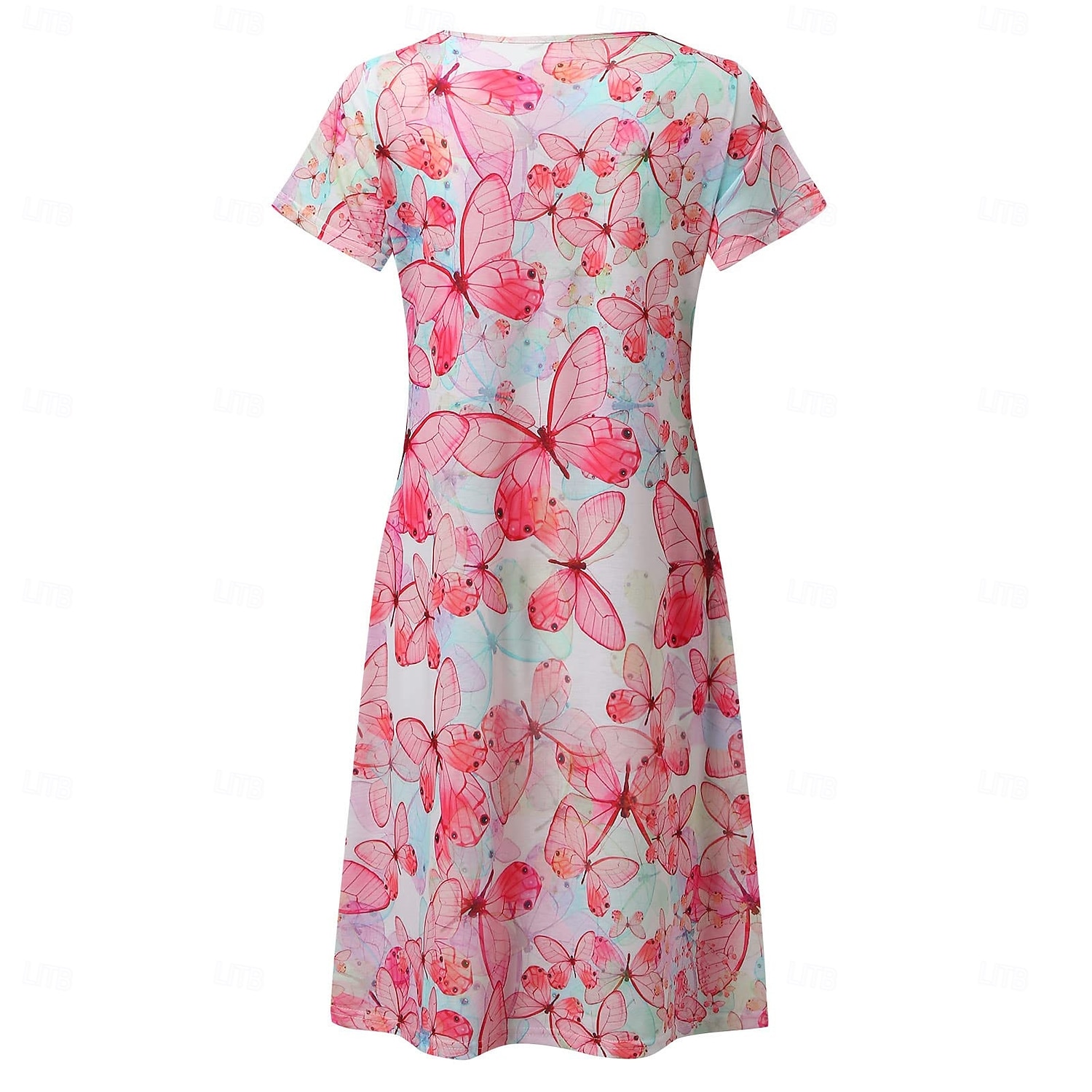 Women's Normal EU / US Size Midi Dress Long Sleeve Boho Dress Sundress Elegant Dress Elegant Bohemia Tropical Butterfly Sleeve Vacation Home Work Loose Fit Floral Geometric Short Sleeve V Neck Black 2025 - $23.99 –P11