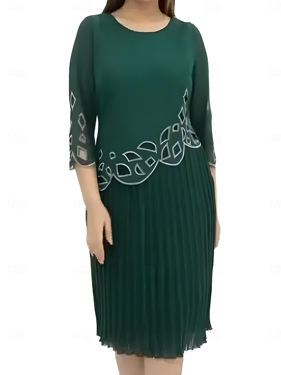 Women's Long Dress Maxi Dress Chiffon Dress Stylish Basic Casual Party Wedding Guest Daily Regular Fit Plain 3/4 Length Sleeve Crew Neck Black Green Summer Spring 2025 - $27.99 –P1
